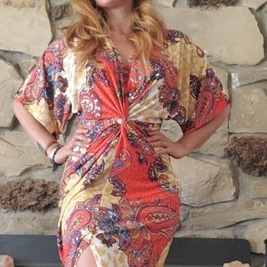 VENUS Boho Print Maxi Dress
